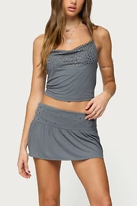 Edikted Klara Studded Cowl Neck Halter Top