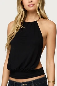 Edikted Damarey Chain Backless Halter Top