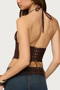 Edikted Ghita Lacey Halter Corset