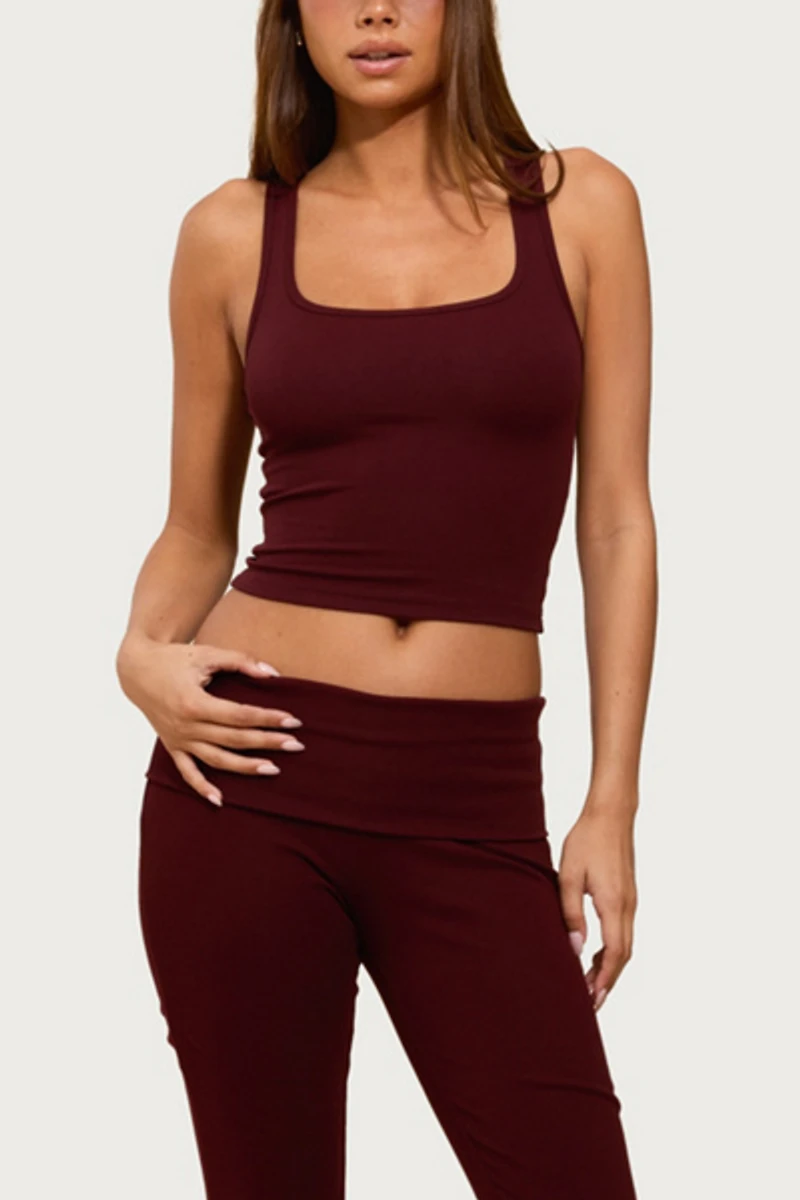 Edikted Linda Ribbed Scoop Neck Tank Top