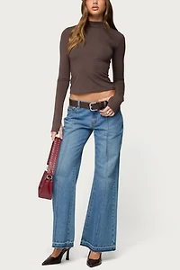 Edikted Binta Mock Neck Long Sleeve Top