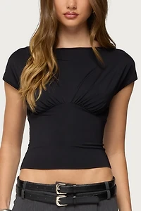 Edikted Leonah Ruched Boat Neck Top