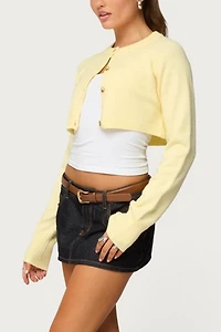 Edikted Morgynne Cropped Knit Cardigan
