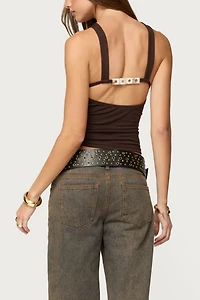 Edikted Dariah Twisted Crisscross Cutout Top