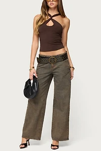 Edikted Dariah Twisted Crisscross Cutout Top