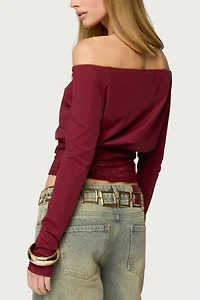 Edikted Dorona Lacey Off Shoulder Top