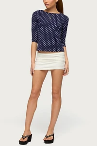 Edikted Lela Polka Dot Quarter Sleeve Top