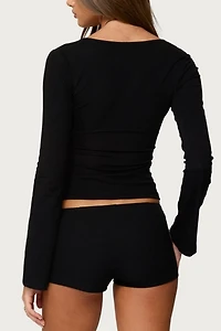 Edikted Kailee Cutout Long Sleeve Ribbed Top