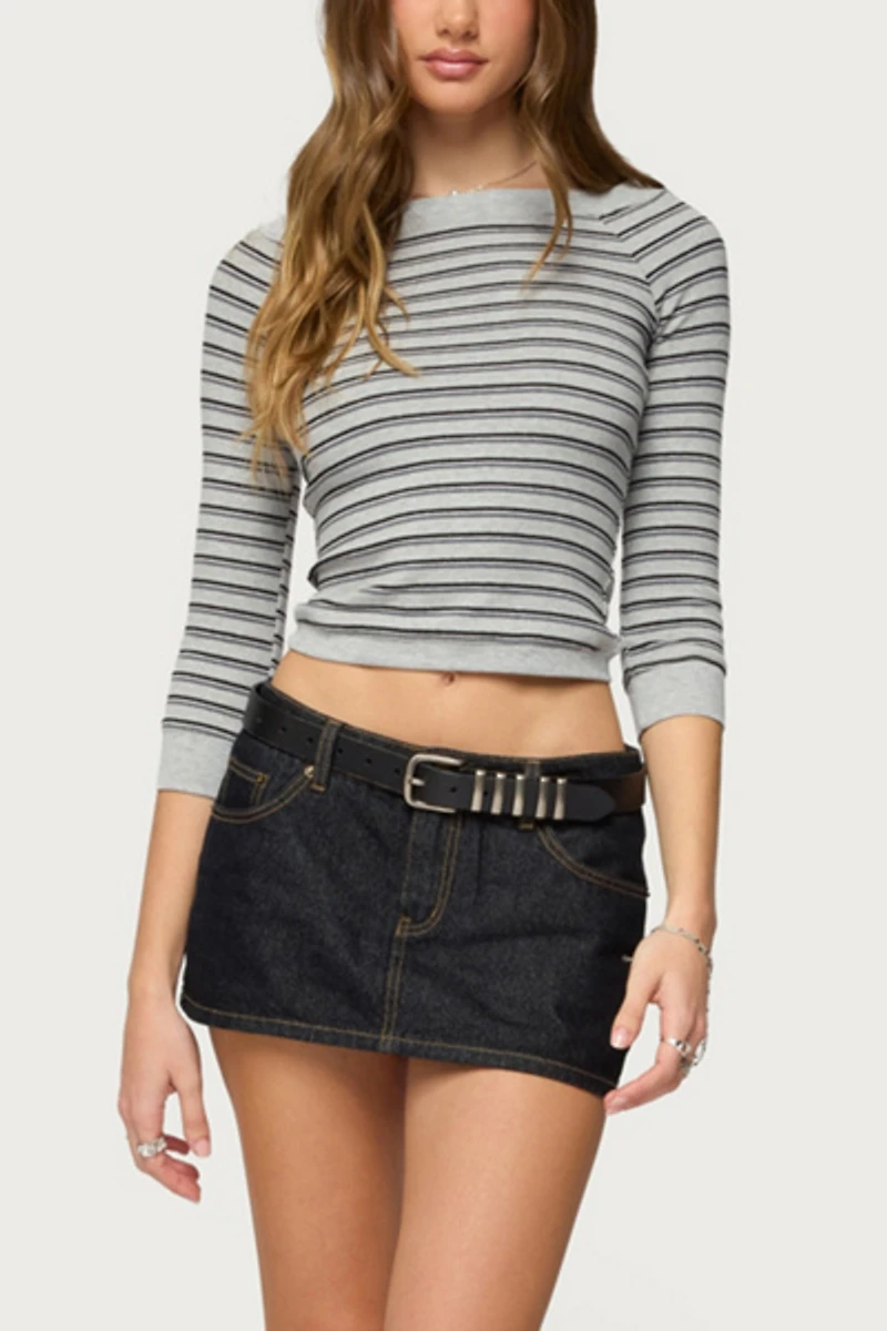 Edikted Imelde Striped Boat Neck Top
