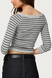 Edikted Imelde Striped Boat Neck Top