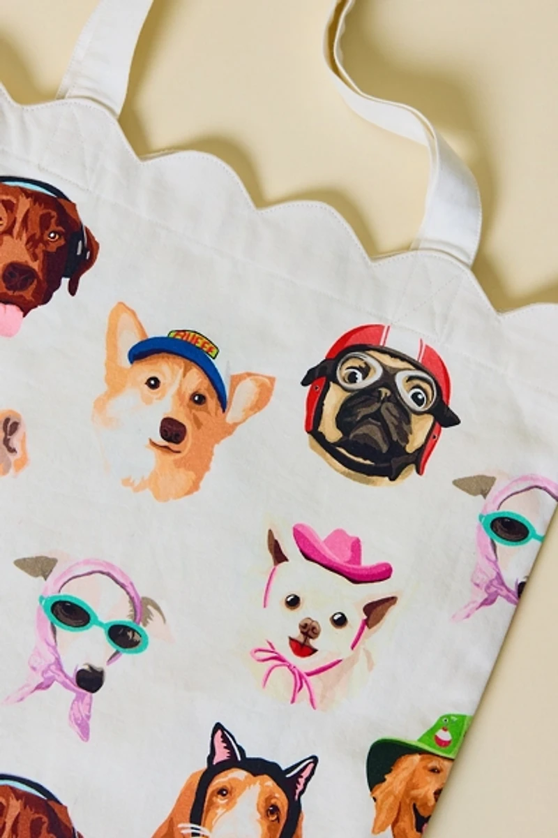 UO Dog Collage Patterned Tote Bag