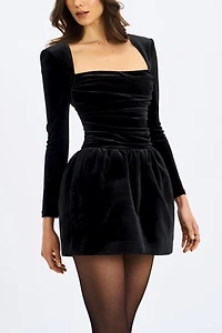 Miss Circle Catrina Velvet Square Neck Mini Dress