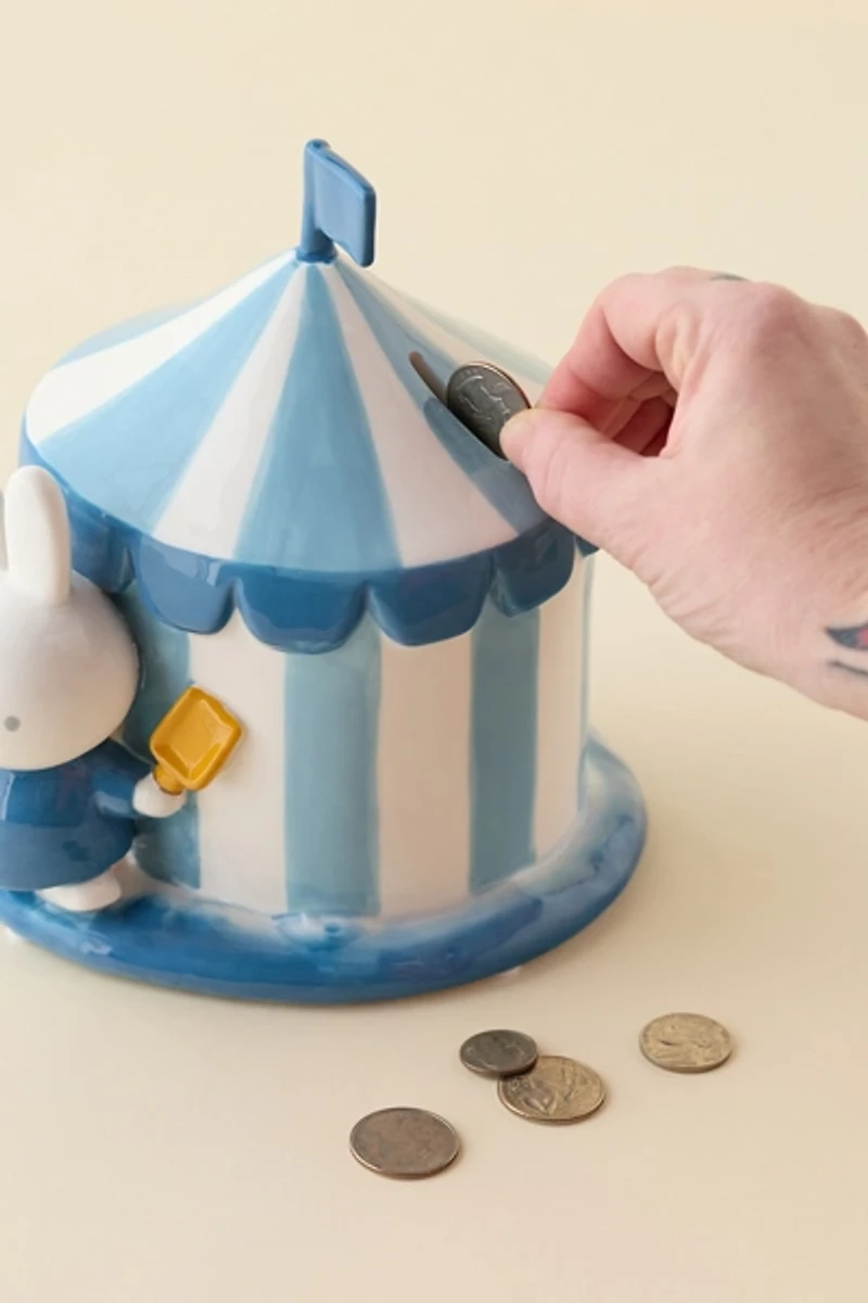 Miffy Striped Beach Tent Ceramic Figure Coin Bank