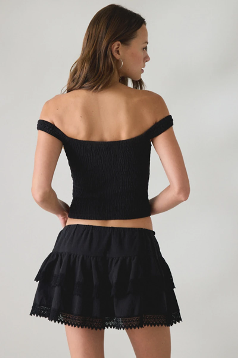 Kimchi Blue Getaway Crochet + Lace Skirt 2-Piece Set