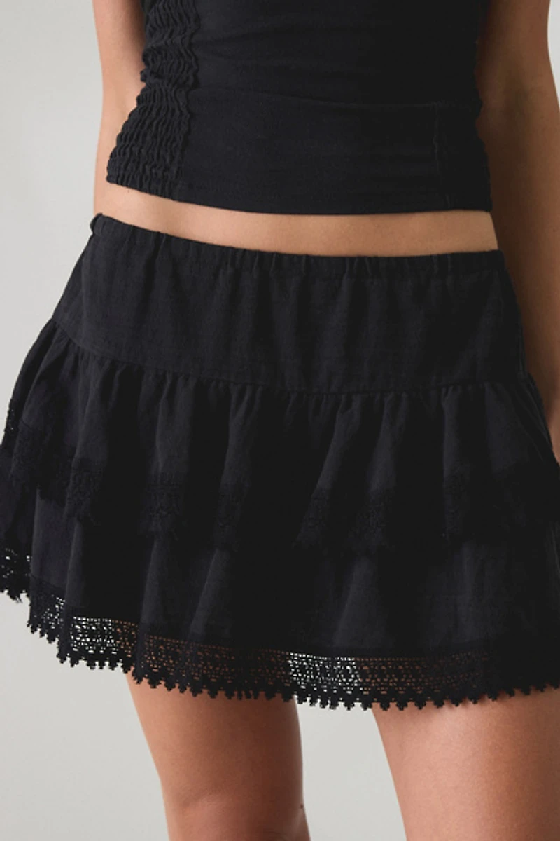 Kimchi Blue Getaway Crochet + Lace Skirt 2-Piece Set