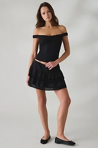 Kimchi Blue Getaway Crochet + Lace Skirt 2-Piece Set