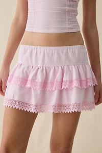 Kimchi Blue Getaway Crochet + Lace Skirt 2-Piece Set