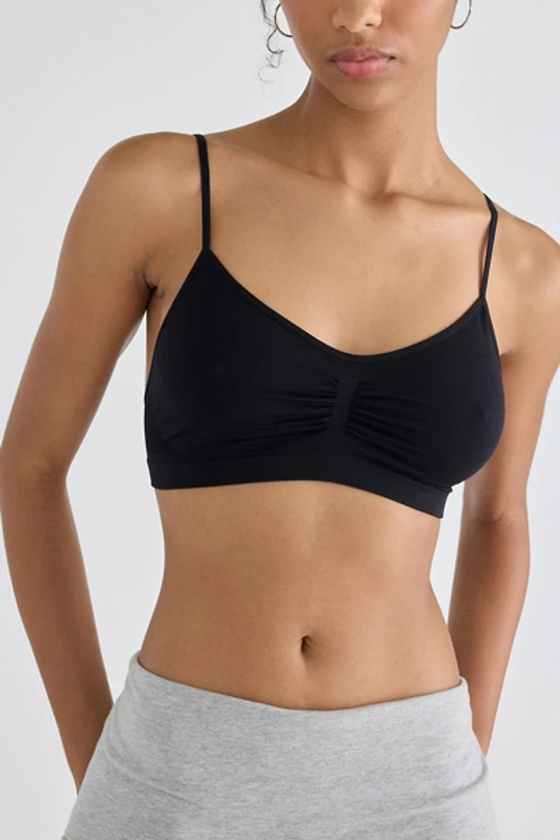 Out From Under Pinch-Front Seamless Knit Bralette