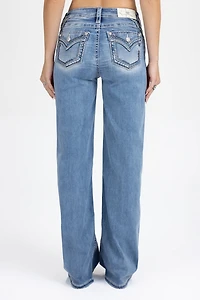 Miss Me Naia Blu Stitched Wide Leg Jean