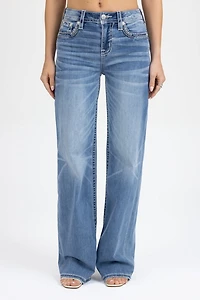 Miss Me Naia Blu Stitched Wide Leg Jean