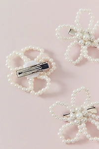 Petals & Pearls Flower Hair Clip Set