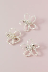 Petals & Pearls Flower Hair Clip Set
