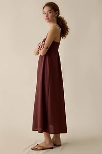 BDG Salt Air Linen Blend Trapeze Maxi Dress