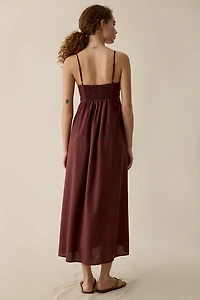 BDG Salt Air Linen Blend Trapeze Maxi Dress