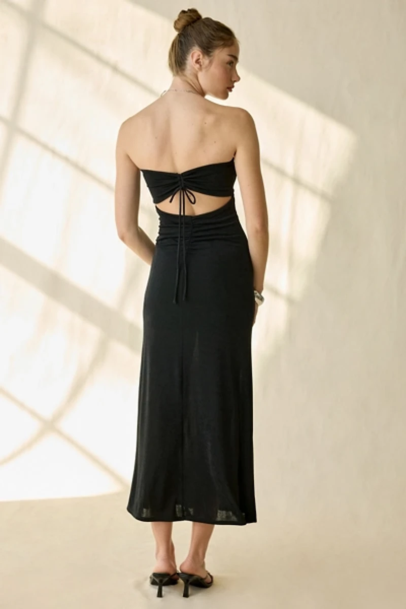 UO South Beach Siren Reversible Cutout Strapless Maxi Dress