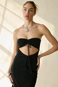 UO South Beach Siren Reversible Cutout Strapless Maxi Dress