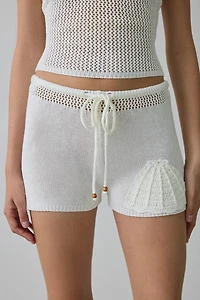 UO Shell Me About It Crochet Shorts 2-Piece Set