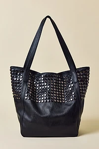 BDG Steph Studded Faux Leather Tote Bag