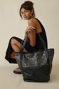 BDG Steph Studded Faux Leather Tote Bag