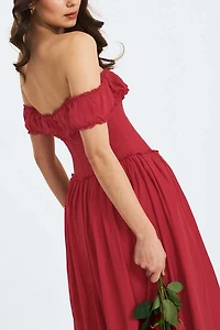 Miss Circle Xavy Off Shoulder Corset Midi Dress