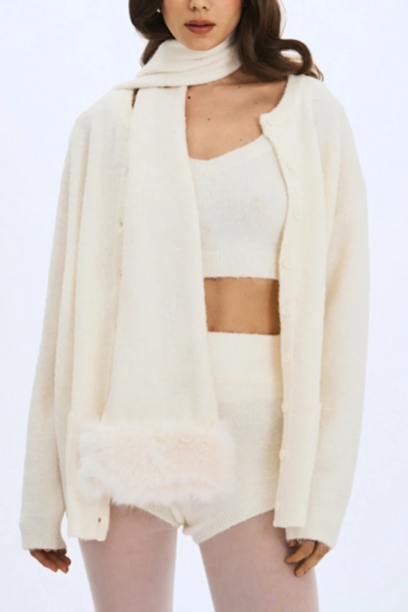 Miss Circle Orla Wool-Blend Ribbed Knit Cardigan