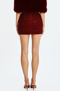 Miss Circle Darleen Rhinestone Mesh Low Waist Skirt