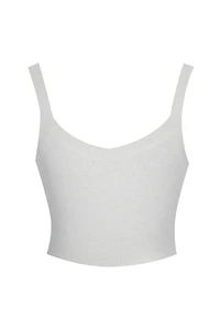 Miss Circle Selene Wool-Blend Ribbed Knit V-Neck Top