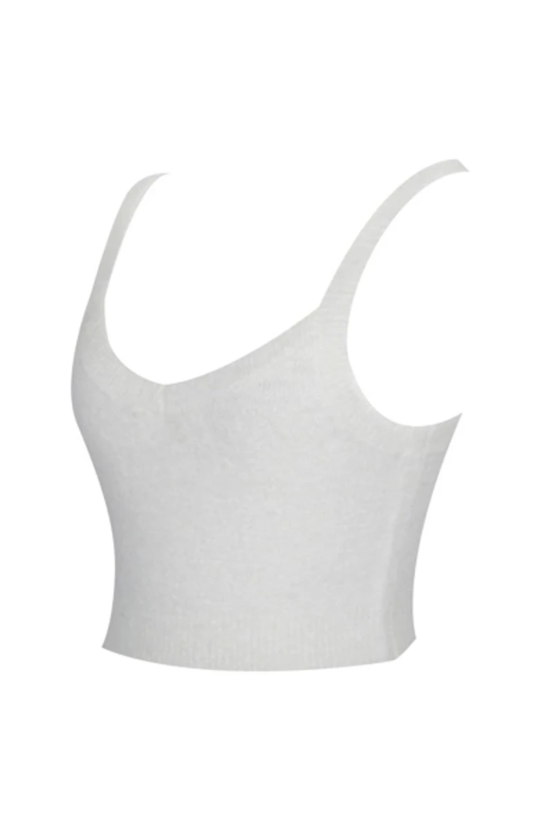 Miss Circle Selene Wool-Blend Ribbed Knit V-Neck Top