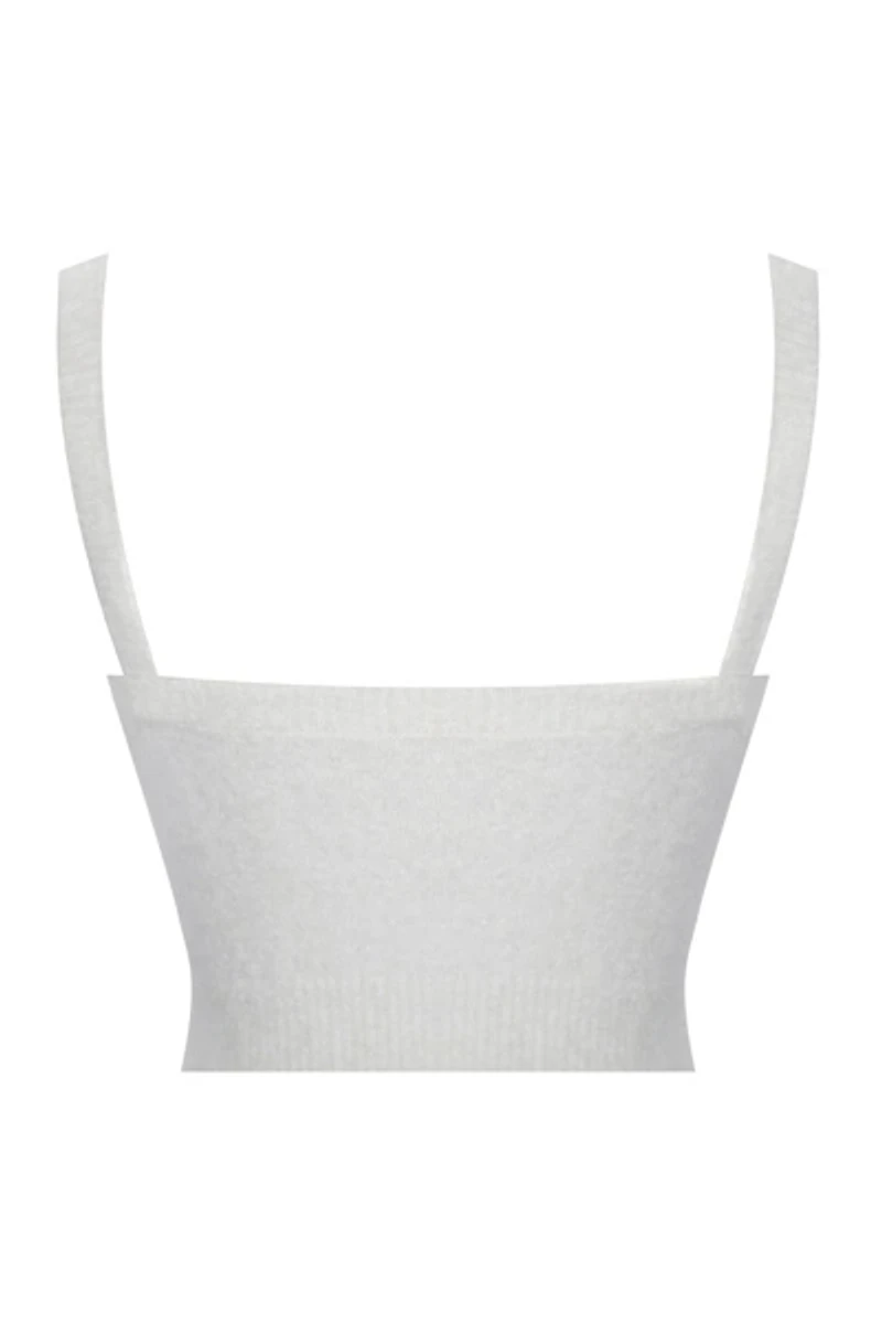 Miss Circle Selene Wool-Blend Ribbed Knit V-Neck Top