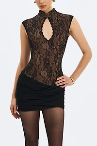 Miss Circle Valerie Lace Teardrop Mini Dress