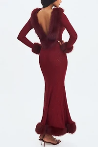 Miss Circle Melrose Petite Rhinestone Mesh Mermaid Dress