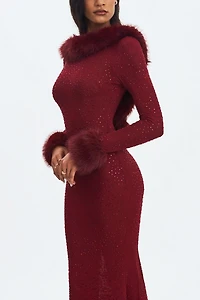 Miss Circle Melrose Petite Rhinestone Mesh Mermaid Dress