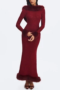 Miss Circle Melrose Petite Rhinestone Mesh Mermaid Dress