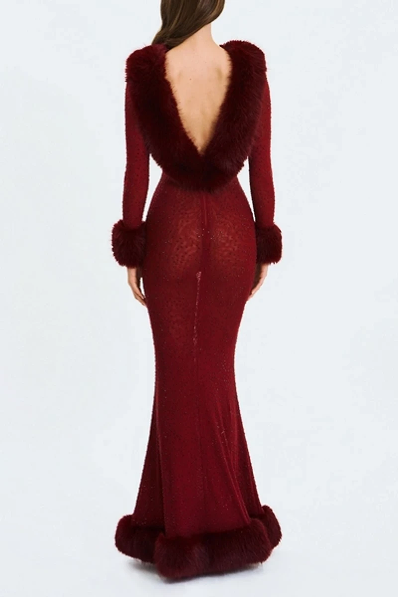 Miss Circle Mellie Rhinestone Mesh Mermaid Gown