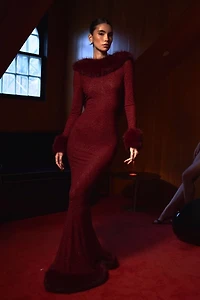 Miss Circle Mellie Rhinestone Mesh Mermaid Gown