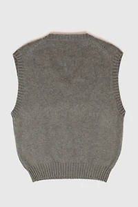 Vintage Grey Cable Knit Sweater Vest