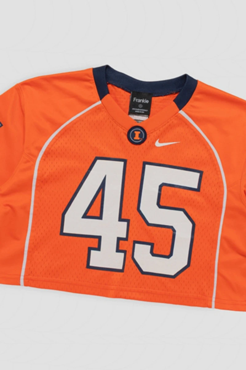 Frankie Collective Rework Illinois Fighting Illini Crop Football Jersey