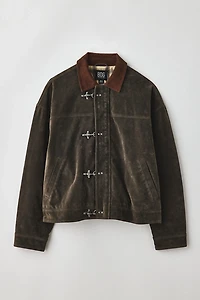 BDG Wylie Contrast Collar Faux Suede Barn Jacket