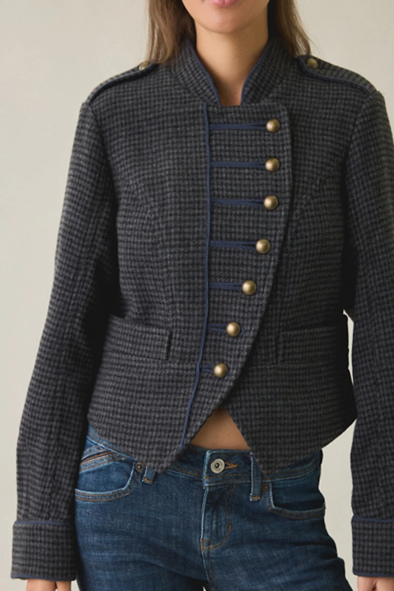 UO Beverly Wool Blend Asymmetric Band Jacket