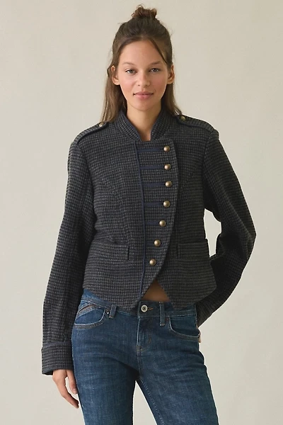 UO Beverly Wool Blend Asymmetric Band Jacket